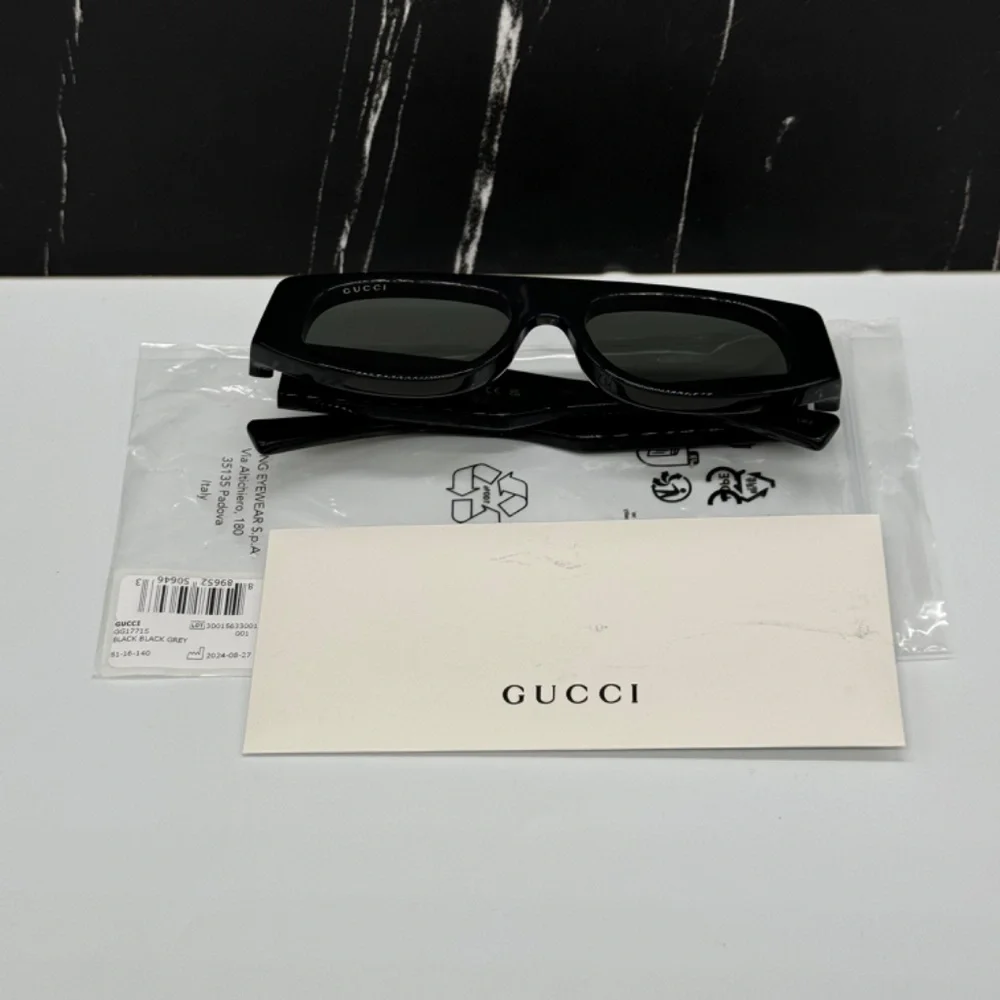 NEW GG1771S 001 GUCCI BLACK GREY GEOMETRIC WOMEN GUCCI SUNGLASSES